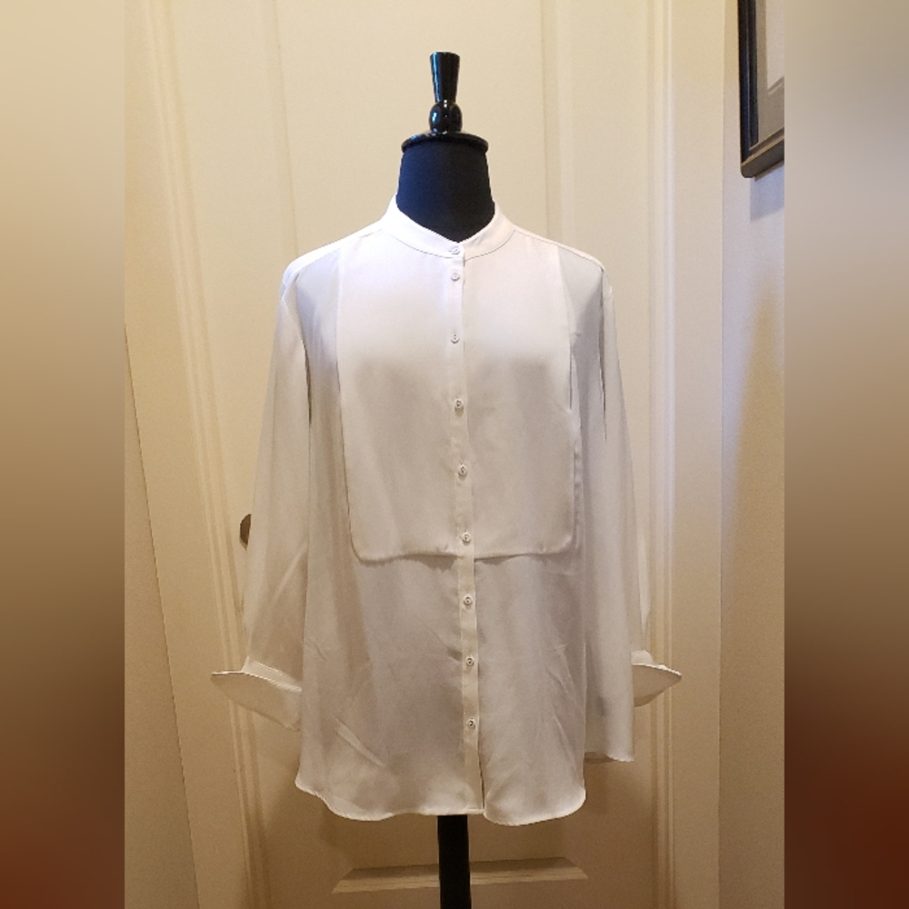 Victoria Beckham Womens Cream Dress Shirt